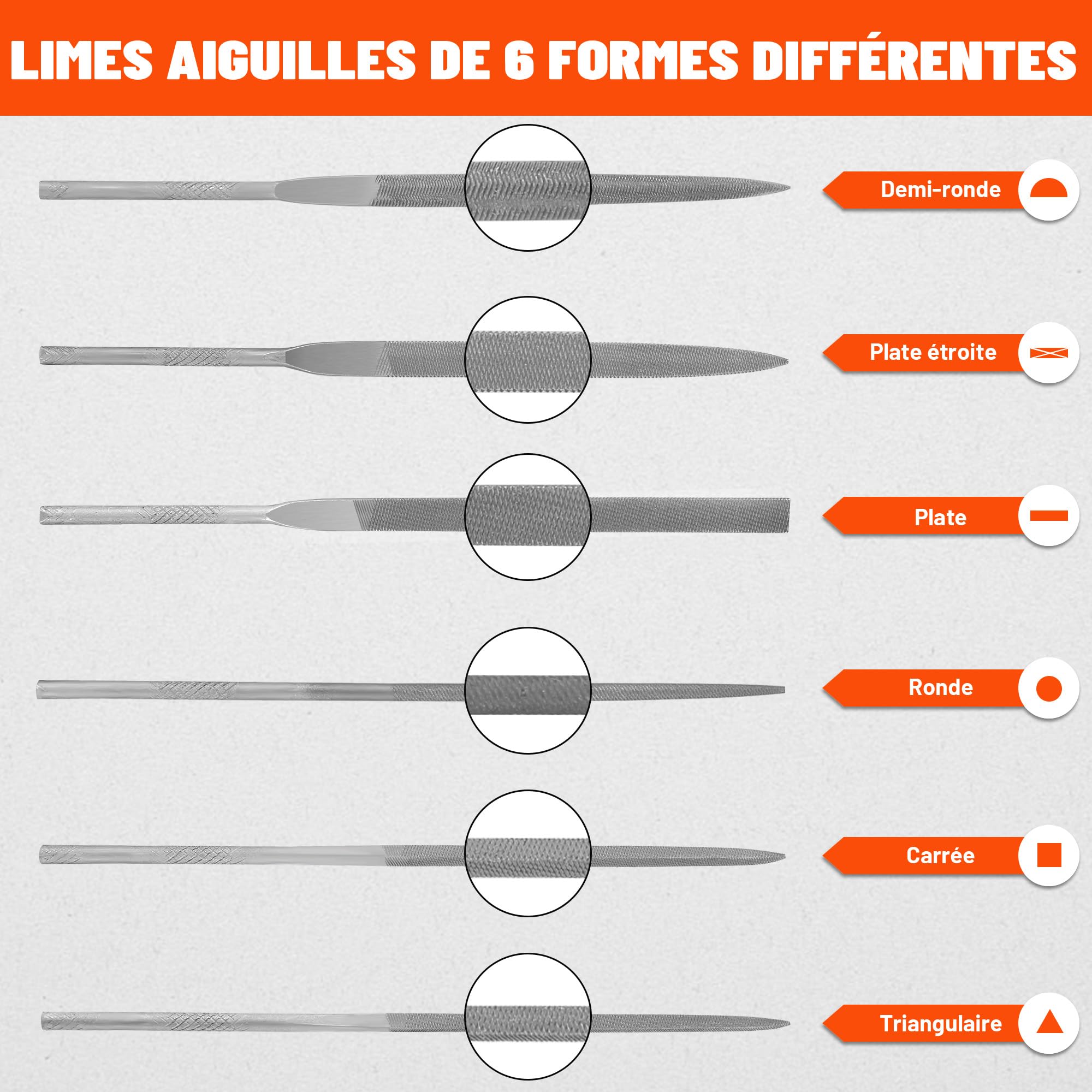 Image secondaire de ValueMax Ensemble de 7 Limes Interchangeables avec Étui Pratique