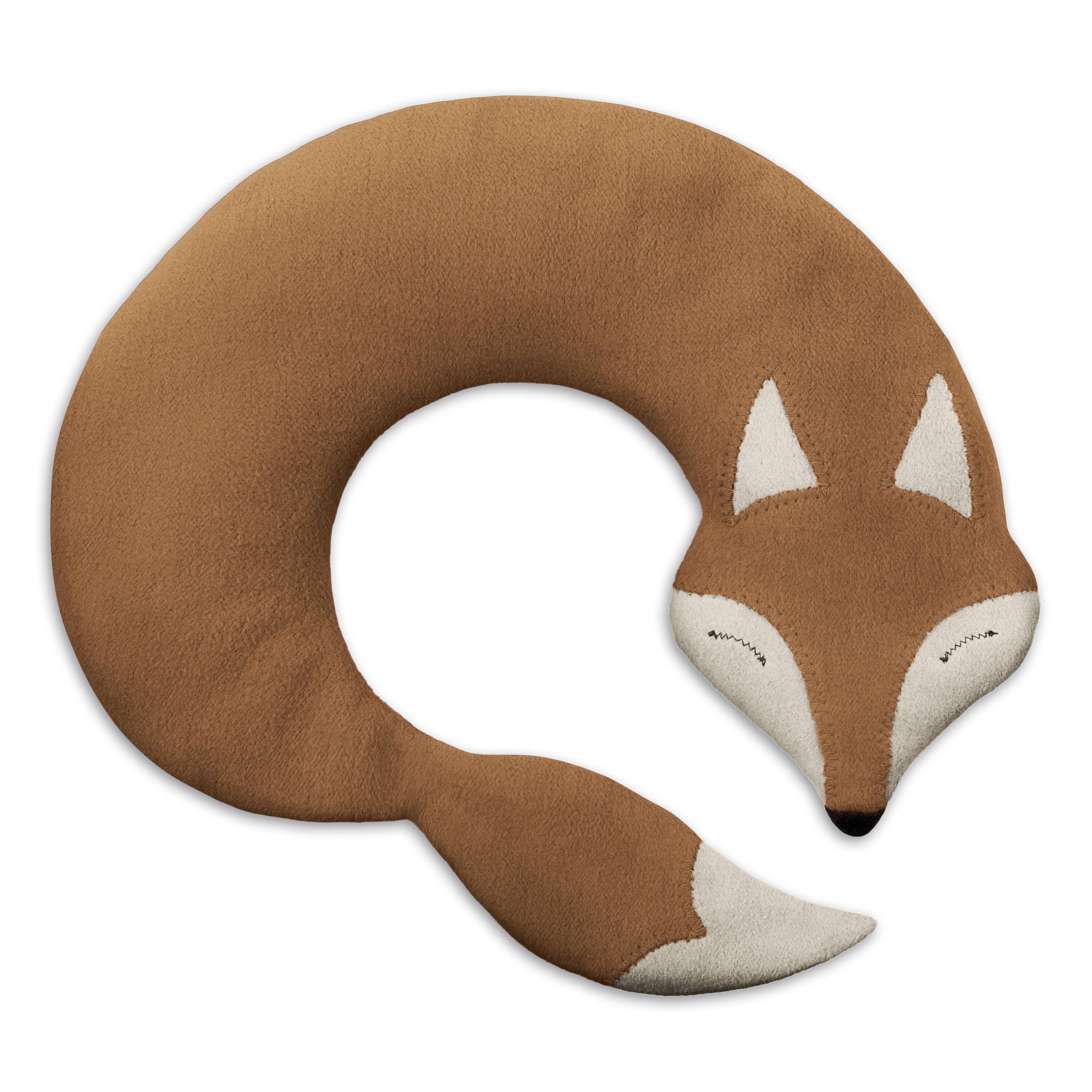 LESCHI Saco Térmico de Semillas para Microondas, de 100% Algodón y Trigo Orgánicos, Bolsa Semillas Microondas ideal para Cuello, Cervical y Espalda, Saco de Semillas en forma de zorro, marrón