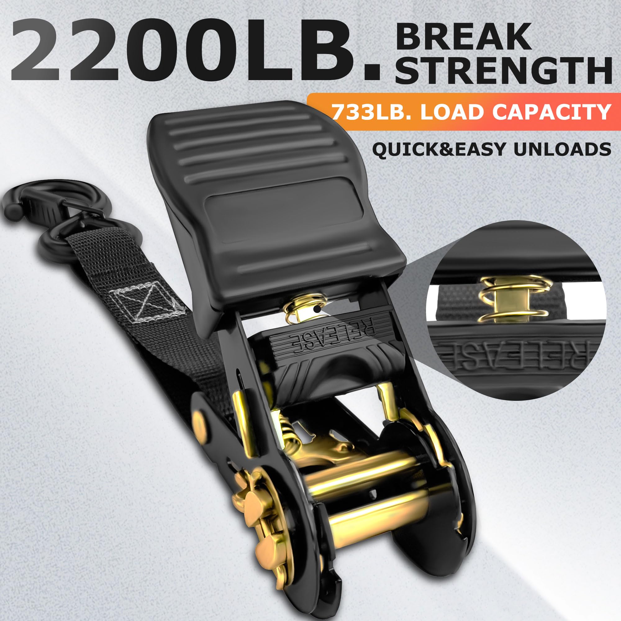 Heavy Duty 1 X 15 Ratchet Straps 4 Pack - 2200 Lb Bahrain