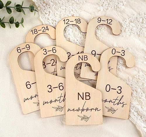 HOUISM Hermosos divisores de armario para bebé para organizador de ropa, divisores de madera de doble cara de tamaño neutro de género de recién