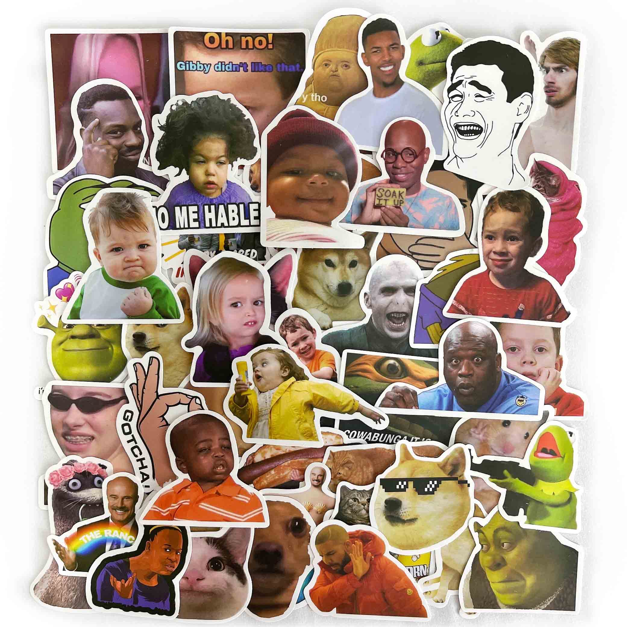 AFMPIPEI 50PCS Funny Emoji Pack Stickers for Water Bottle, Laptop, Bicycle, Computer, Motorcycle, Travel Case, Car Decal Decoration Funny Meme Sticker Graffiti Decals