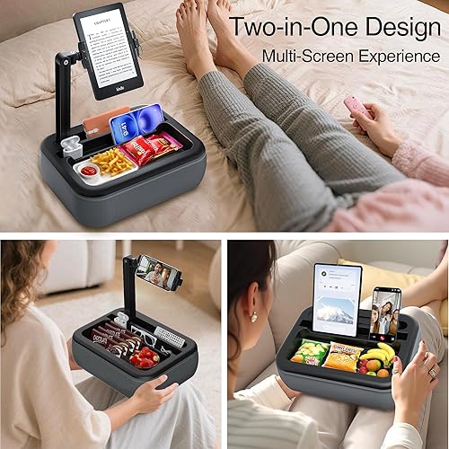 Miniatura 5 de V-Hold - Soporte de almohada para tableta, soporte de almohada Kindle con cuenco para aperitivos, soporte para tablet para regazo en la cama para