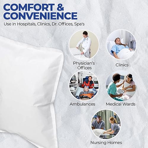 Miniatura 3 de Fundas de almohada desechables (paquete de 40) – Blanco, 21 x 30 pulgadas (tejido/poliéster), fundas de almohada de un solo uso – Suministros de