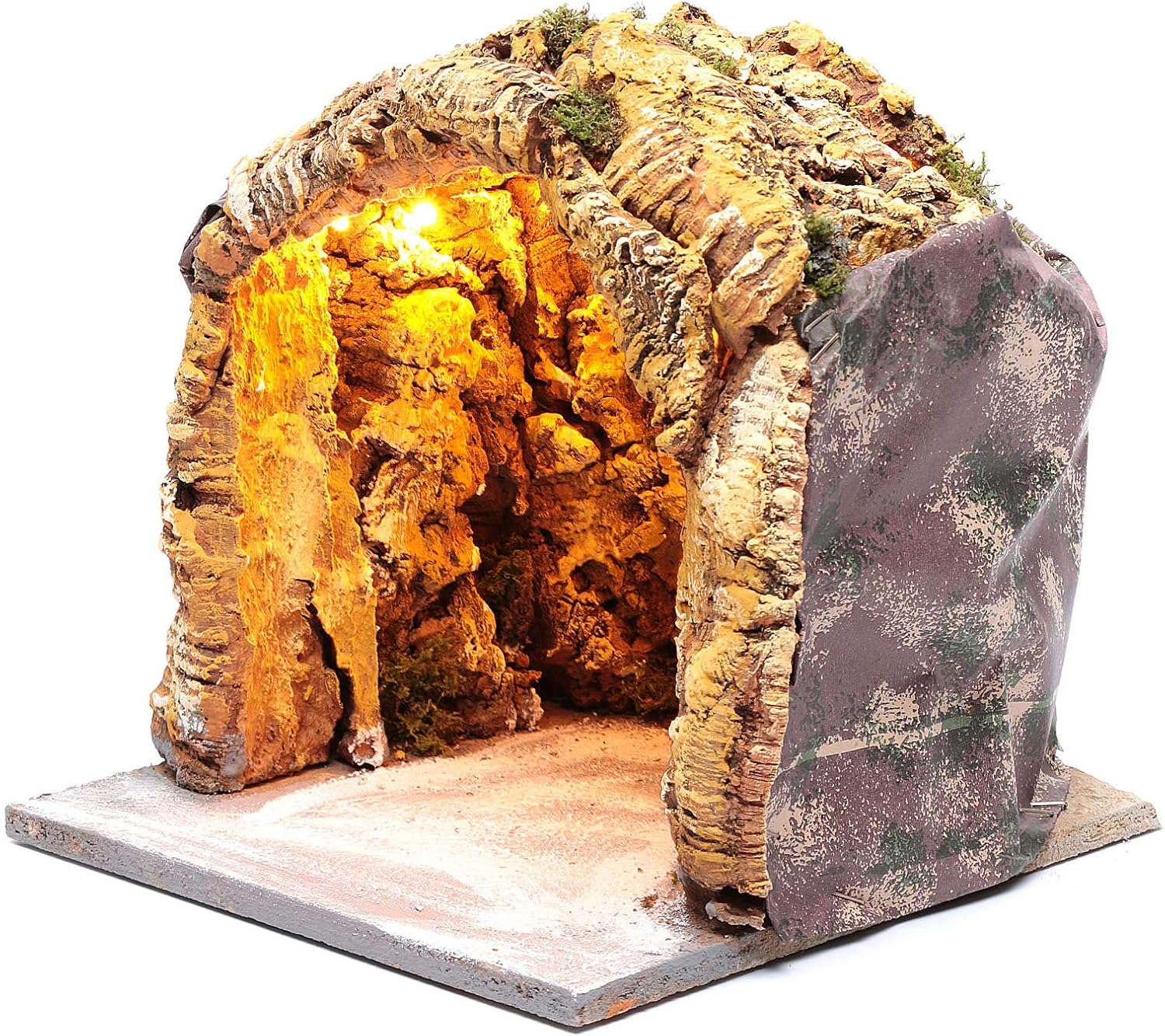 Neapolitan Nativity Scene cave Illuminated 25x25x25 cm