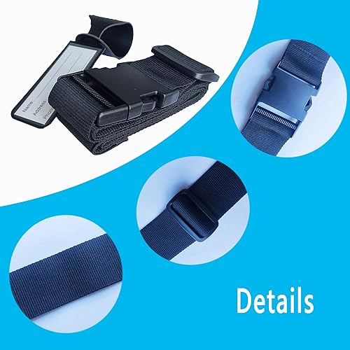 Miniatura 6 de Cinturón de viaje para correas de equipaje sobre el asa para añadir una bolsa para maletas de mano con una etiqueta, accesorios de viaje en el