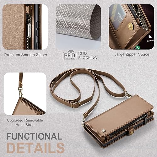 Miniatura 3 de ASAPDOS Motorola Moto G Power 2023 - Funda de piel sintética retro con cierre magnético, bloqueo RFID, tarjetero y soporte para hombres y mujeres,