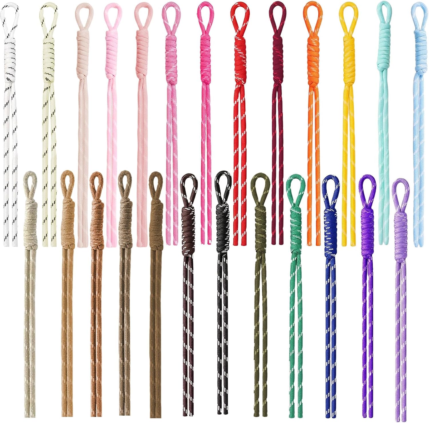 25 PCS Paracord Keychain Kit Accessories, Colorful Rope Keychain Bag Charm