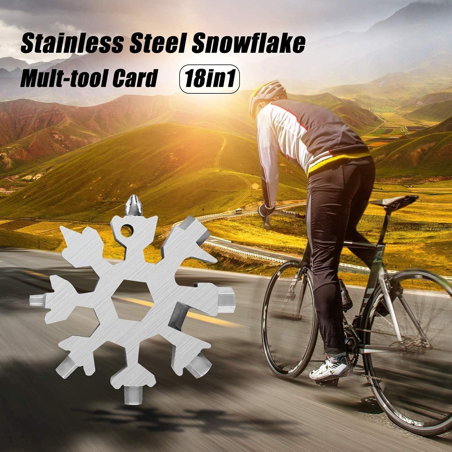 TOP SELECT 18-in-1 Multi-Tool, High‑Carbon Steel Spanner, Allen Wrench, Keychain Screwdriver, Bottle Opener Tool, Outdoor Wrench Multi Hand Tool (Silver) 2