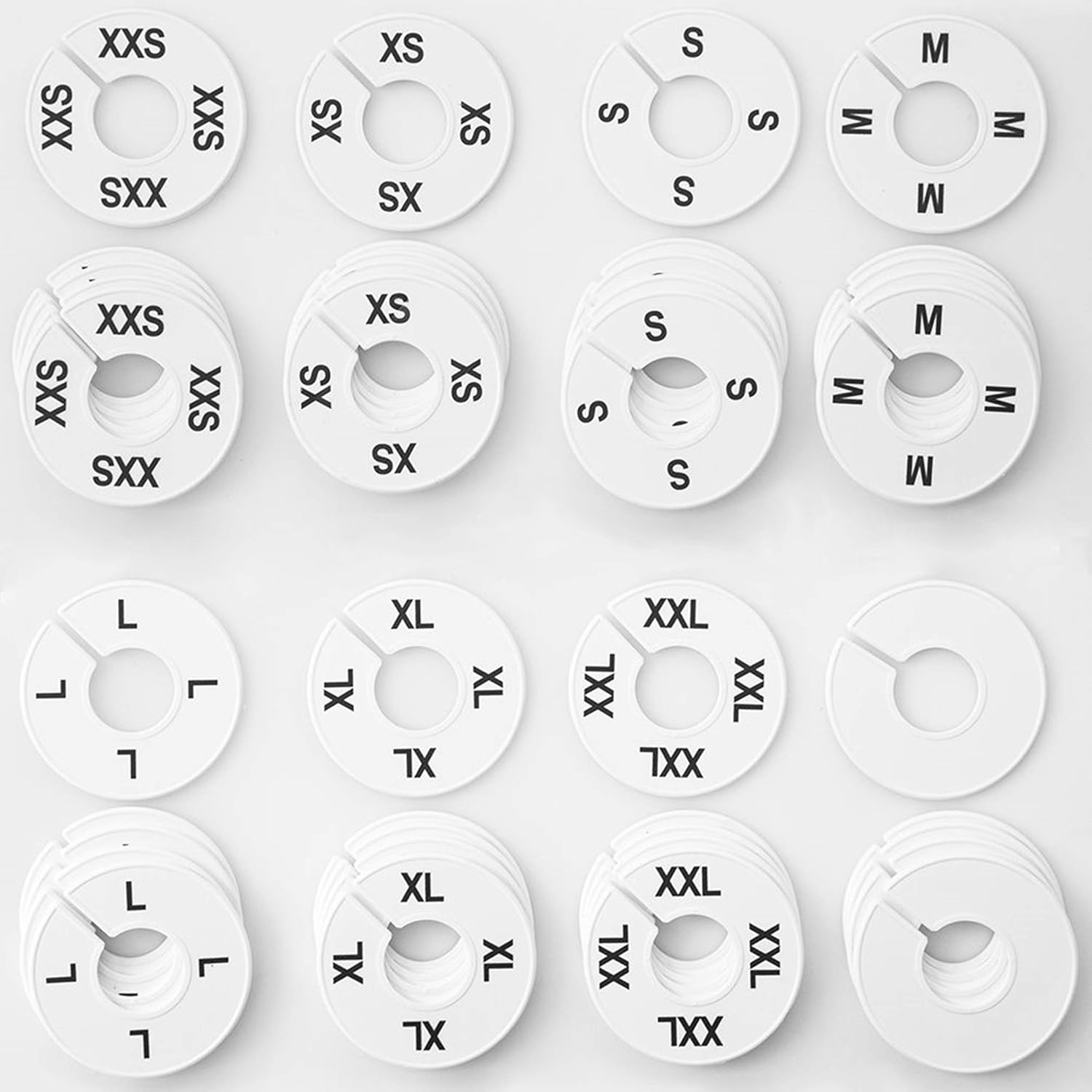 白衣七分袖[男子][チトセ製品] AB6507｜飲食店制服・フードユニフォームの通販【ユニコレ】 NAHANCO CWBKIT3 ホワイトラウンド服サイズ仕切り ブラックプリント ホームまたは衣料品店用 XXS-XXL 16枚セッ