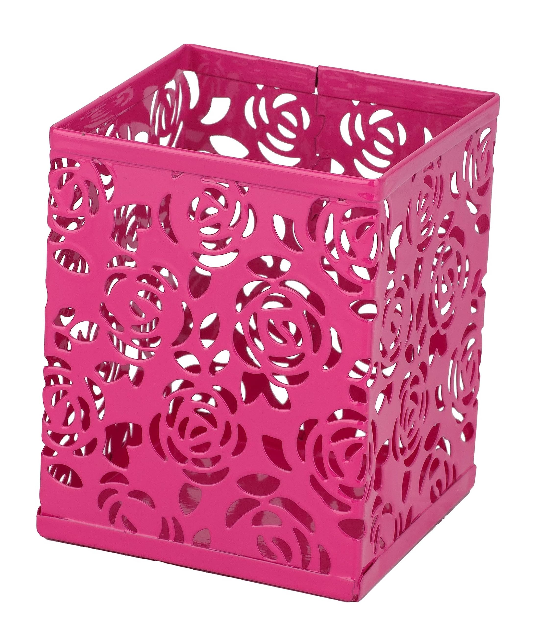 RICOO Stiftebox Stifthalter B003-F Stifteköcher Metall Stifte Aufbewahrung Halter 1 Stück Pen Holder Stifteaufbewahrung Schreibtisch Organizer Büro Desk Schreibtischorganizer Stiftebecher Fuchsia