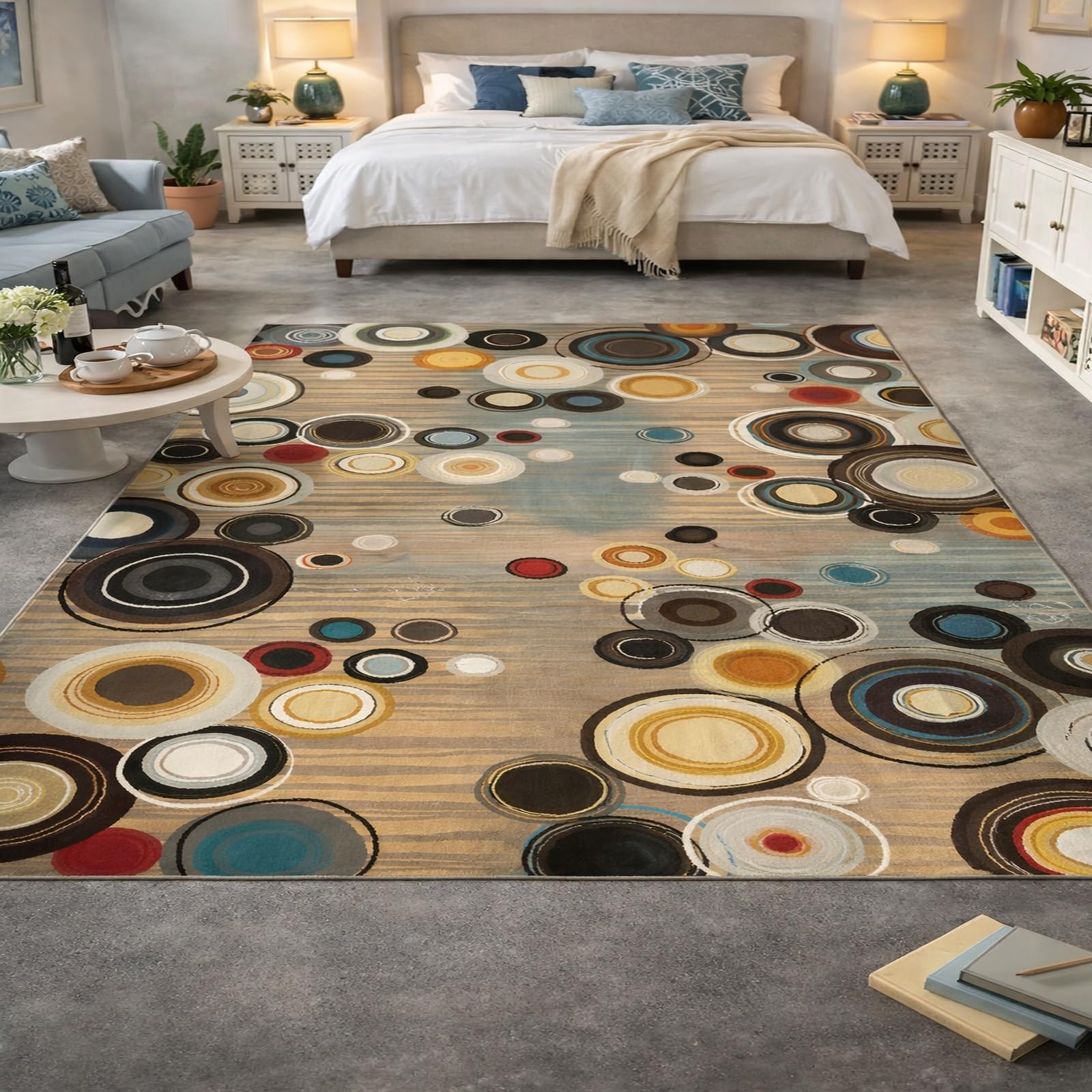 Alfombra de sala de estar Rururug de 160x200 cm lavable y antideslizante