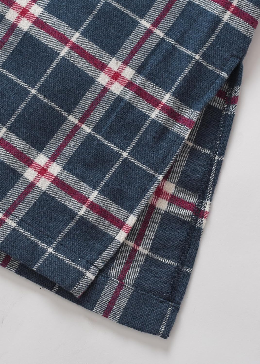 Latuza Women's Plaid Flannel Nightgown Long Sleeve V-Neck Nightgown with Pockets - Image 6