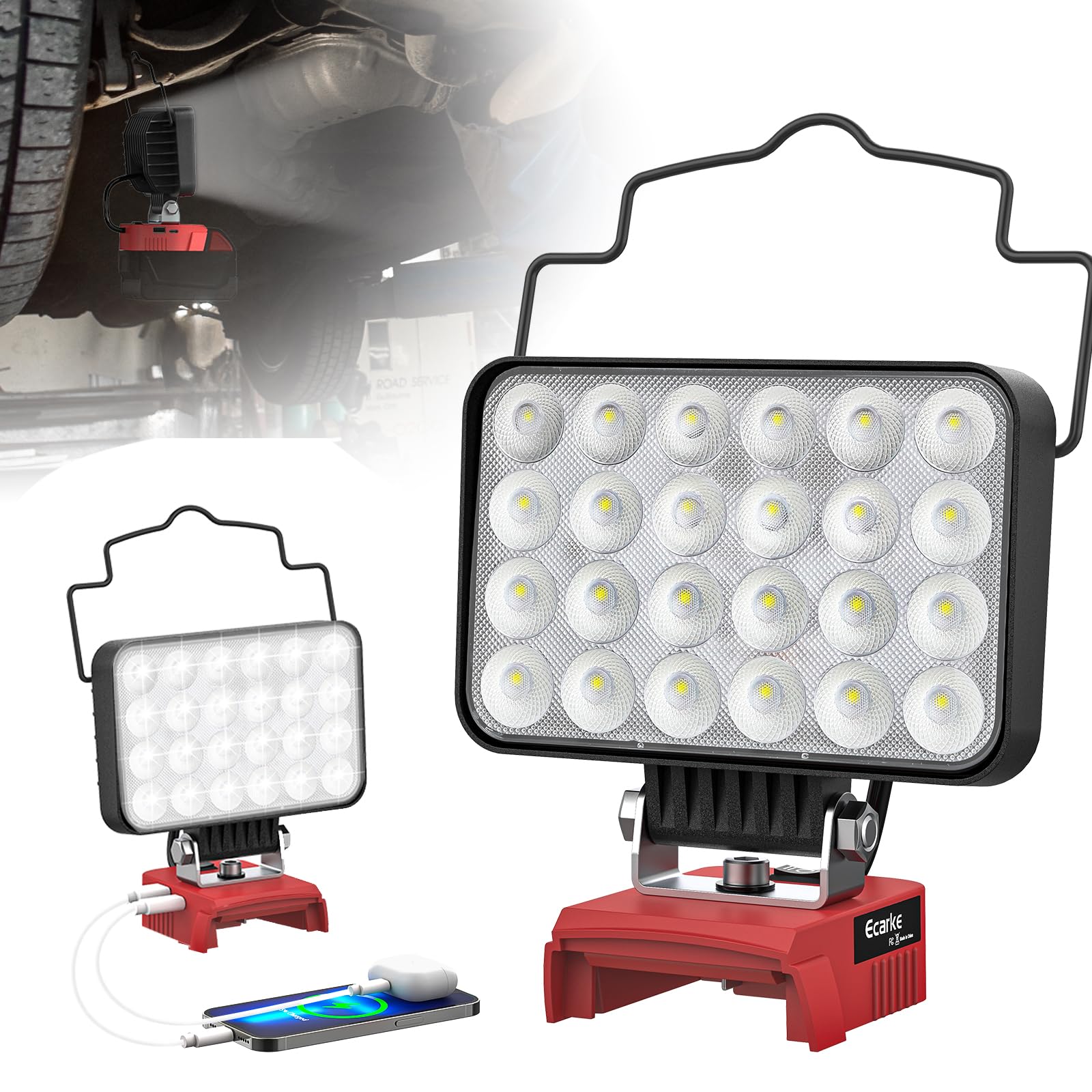LED Work Light Compatible with Milwaukee18V Battery, 132W 13200LM