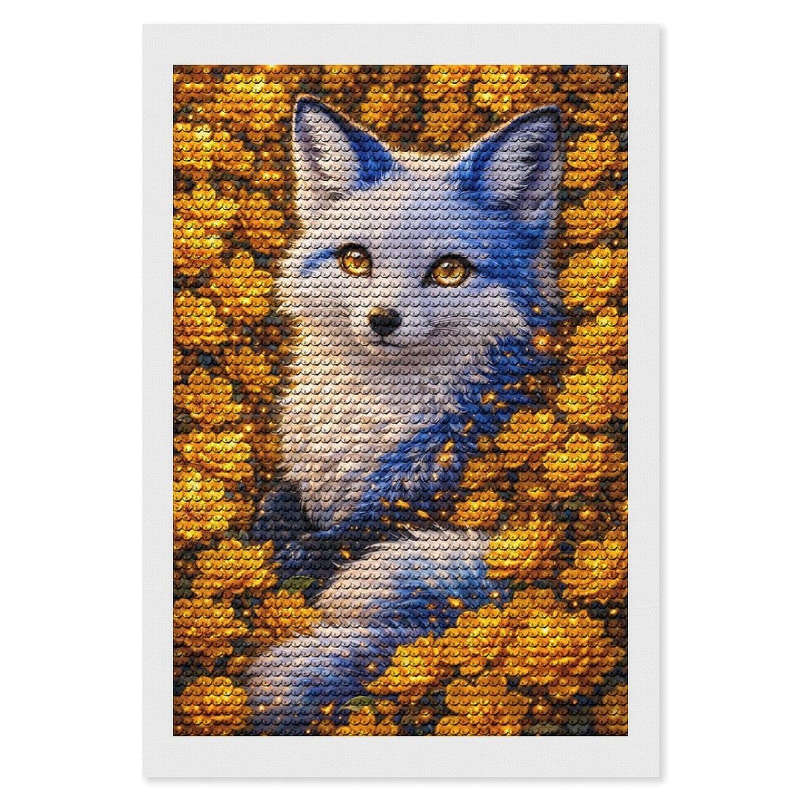 Junmoney Golden Bloom Wolf Full Drill Diamond Painting Kit 8"x12", Mindful Craft Activity, Bedroom Decor, for Adults, Gift Idea