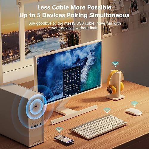 Miniatura 7 de EDUP - Adaptador USB Bluetooth 5.3 para PC, receptor USB Bluetooth Dongle compatible con Windows 11108.1 Plug and Play para escritorio, laptop,