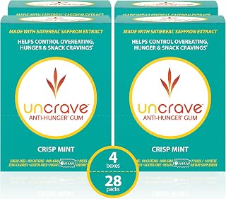 UnCrave Gum - Infused with 100% Pure Saffron Extract – Control Cravings - Improve Mood - Vision Health – Crisp Mint (56 Pieces)