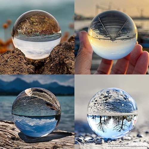 Miniatura 3 de Navaris Bola de cristal transparente, globo K9 transparente de 3.937 in para adivinación de meditación, accesorio de esfera de fotos para decoración