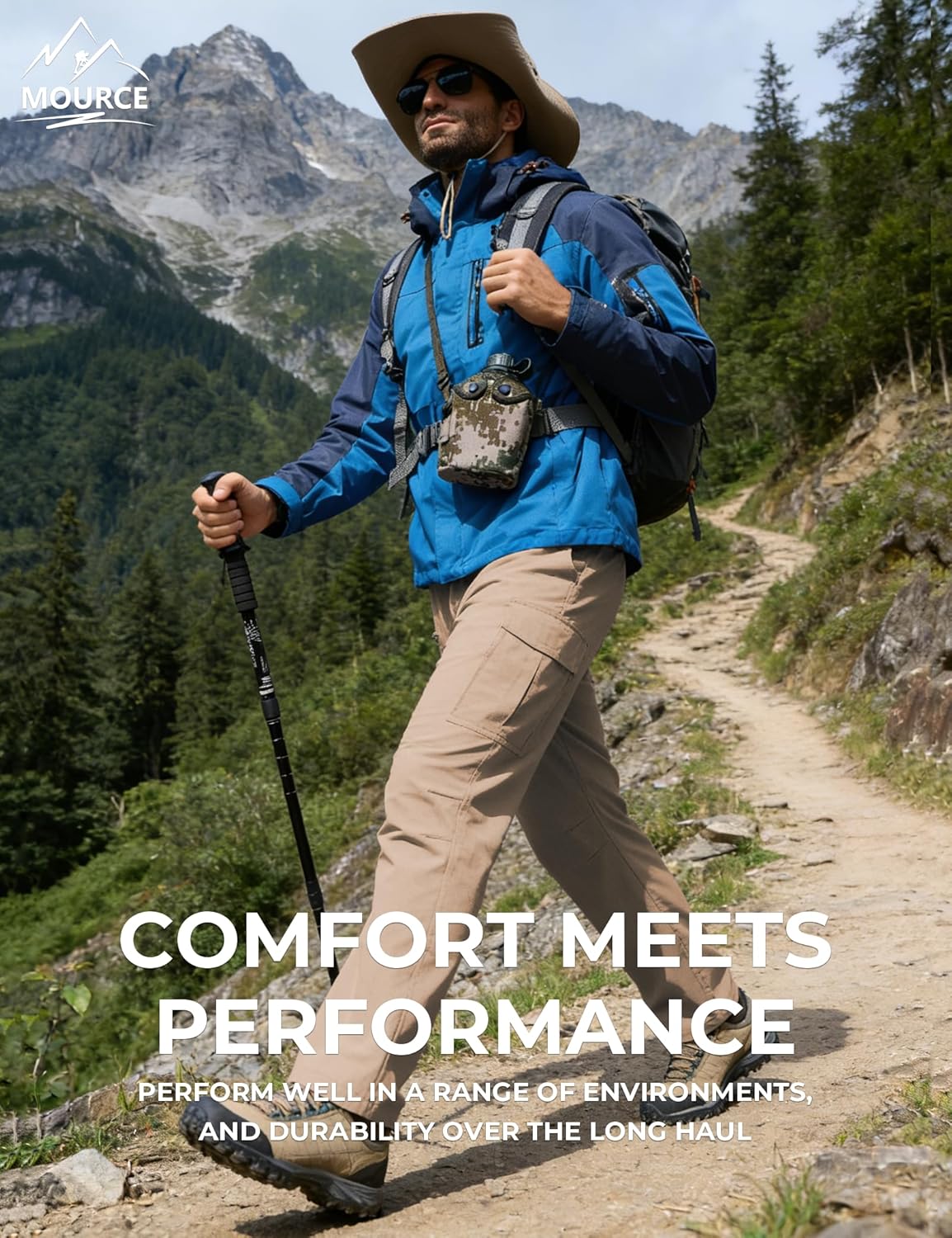 MOURCE Hiking Pants Men Lightweight - Water Resistant Quick Dry Outdoor Cargo Pants for Men with 8 Pockets - Image 6