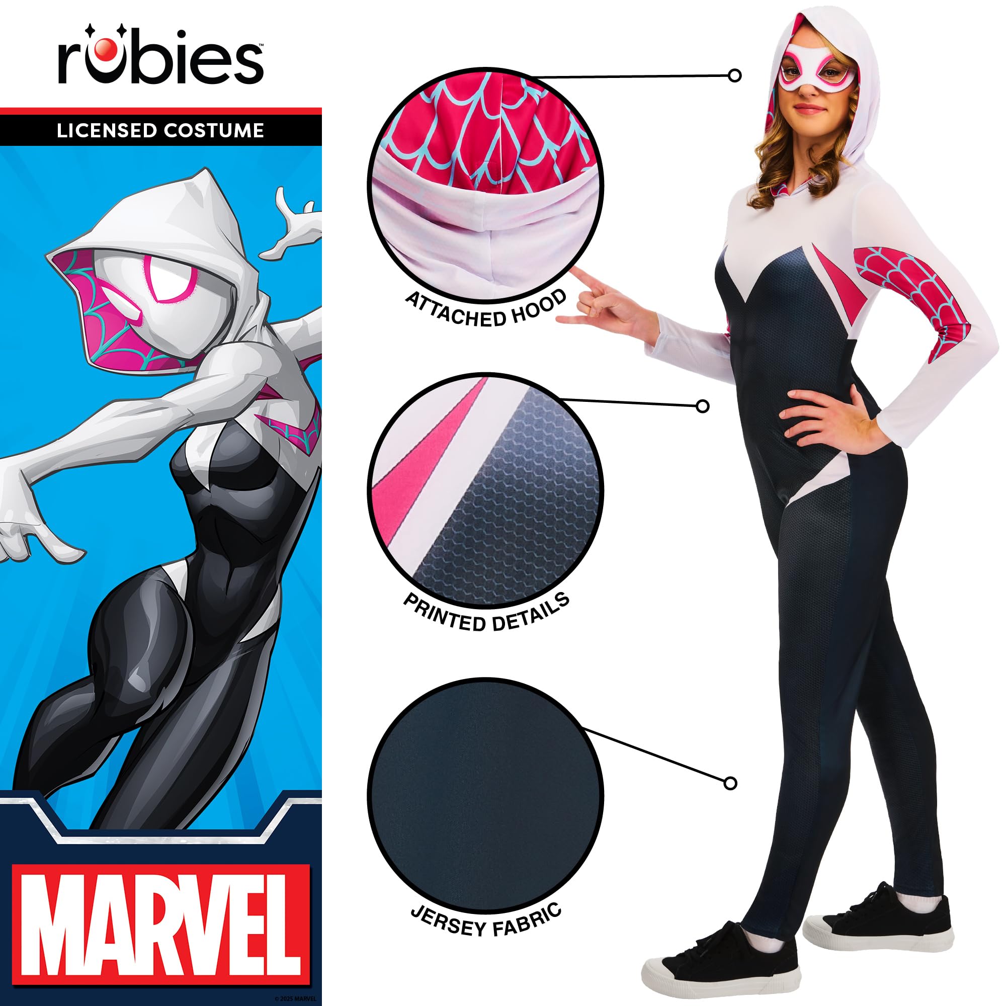 Rubies Official Ghost Spider Adult Costume, Size Medium Halloween, Multi, 14-16 - Image 4