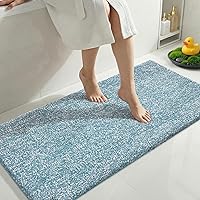 Vista 37 de Yimobra Alfombra de baño larga antideslizante, lavable, suave y absorbente, alfombra de baño de microfibra de doble tono con respaldo de goma