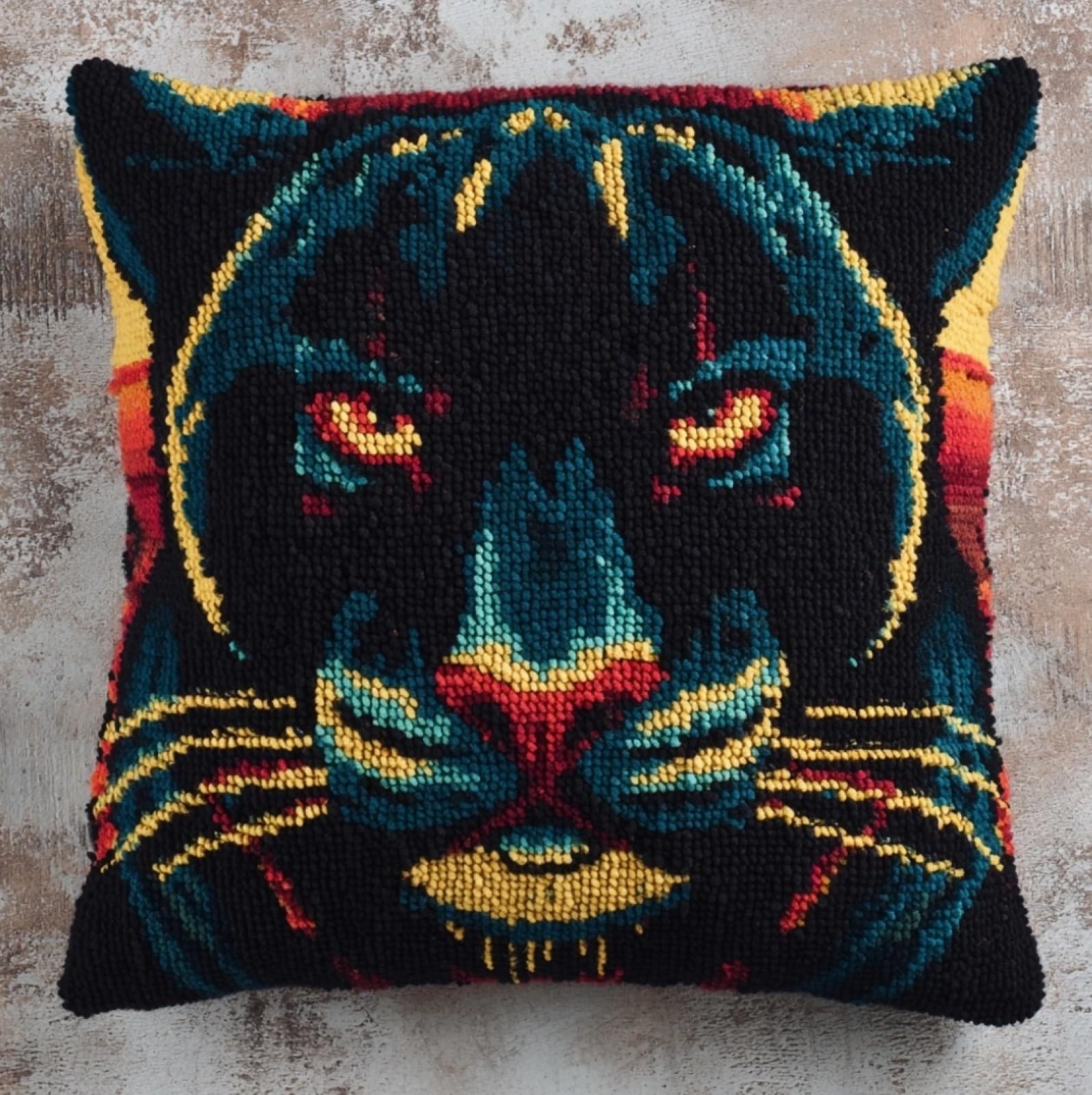 Wallustrioaw Black Panther Latch Hook Cushion Cover Kits 43X43cm,