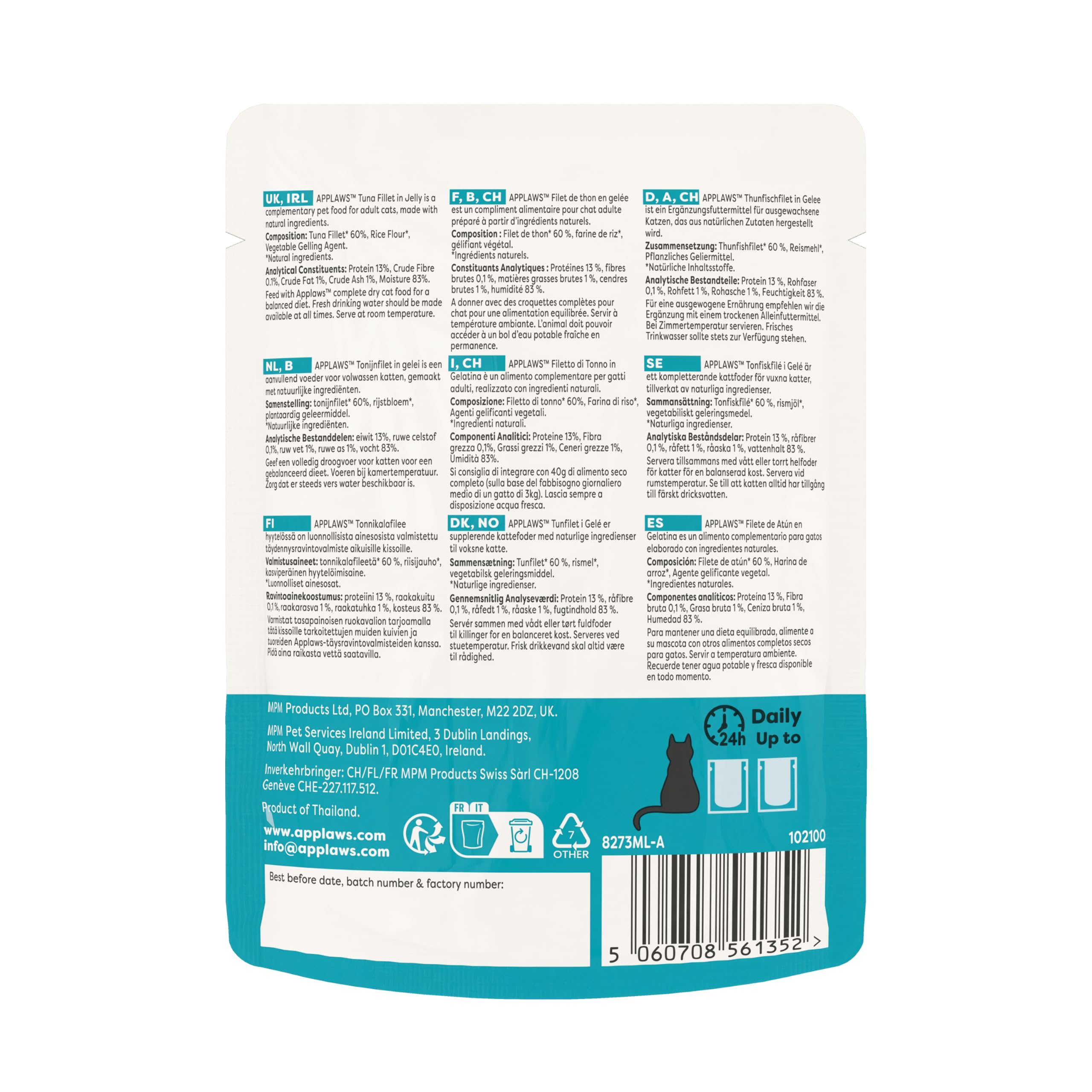 Applaws Cat Pouch Tuna Fillet in Jelly 1x(16x70g) – Ansicht 3