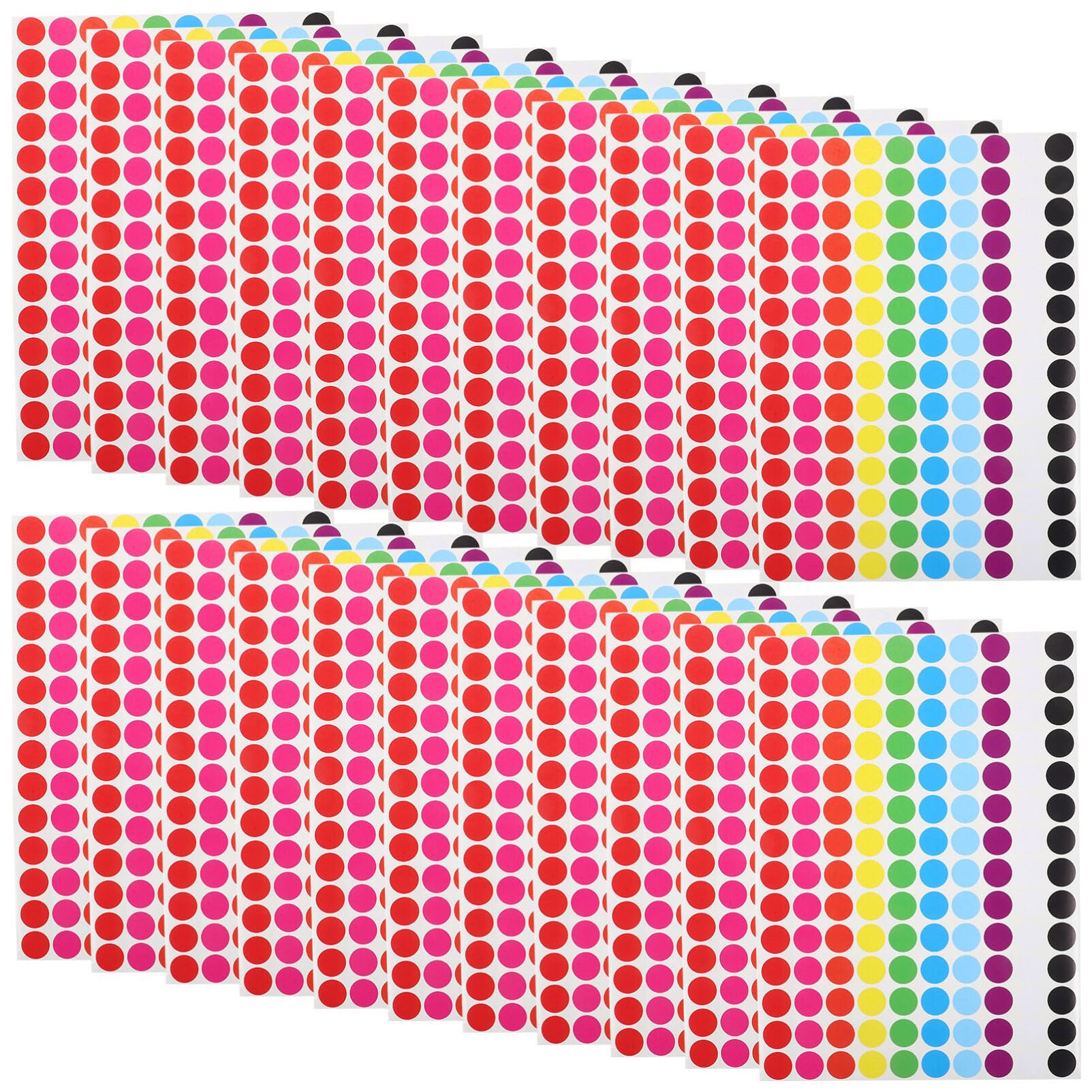 20fogli Adesivi Colorati Forma di Cerchio Etichette Adesive Piccole Forma di Punto Etichette di Codifica Colorate per Ordinare Oggetti Decalcomanie Autoadesive per Casa