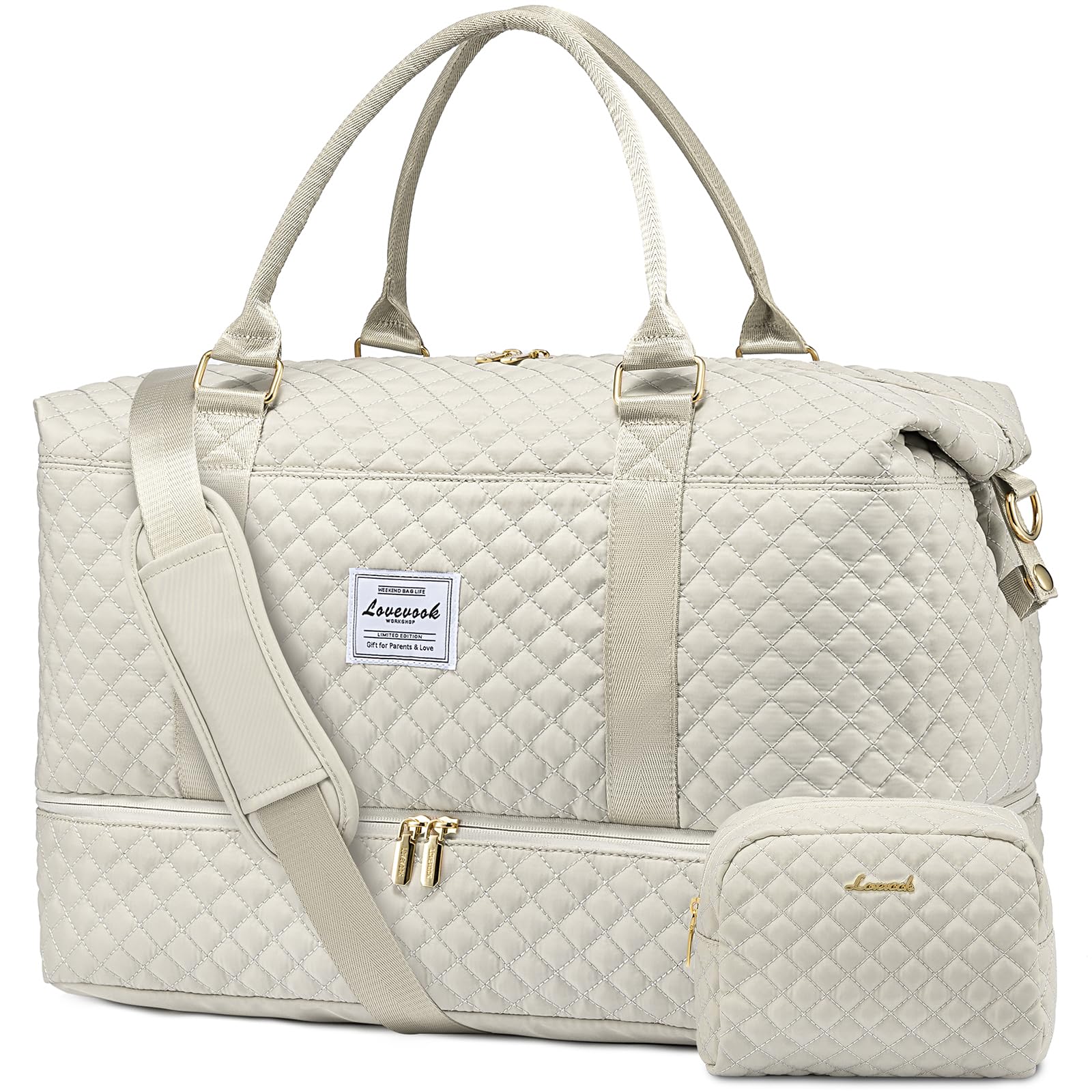 LOVEVOOK Travel Duffle Bag,Weekender Bags for Women with Shoe Compartment?Carry on Overnight Bag with Toiletry Bag,Gym Duffel Bag with Wet Pocket, Hospital Bags for Labor and Delivery