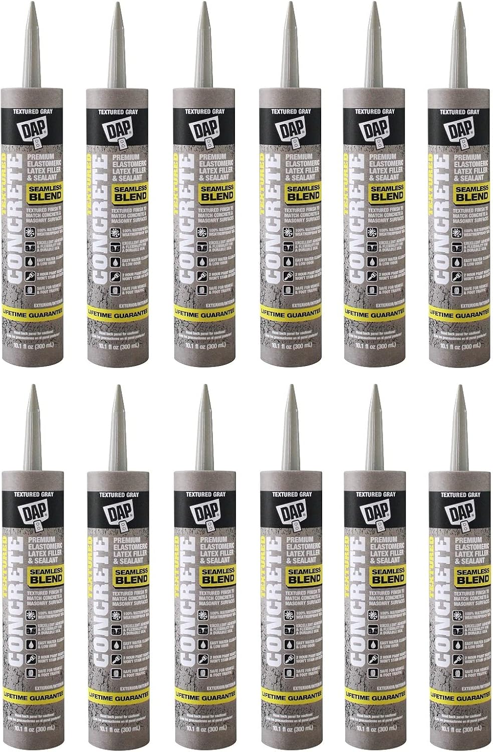 DAP 08676 Premium Textured Concrete Elastomeric Filler and Sealant 12 Pack