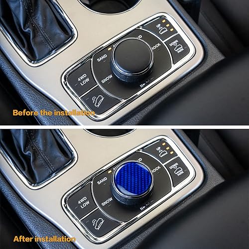 Miniatura 4 de ramuel Compatible con consola central de fibra de carbono, panel de palanca de cambios interior, cubierta de perilla de botón, accesorios de