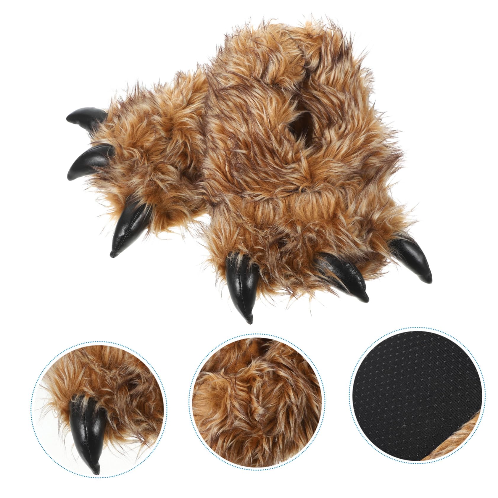 Healvian Pantuflas de Felpa de Invierno para Mujer, Marrón, 1 Par