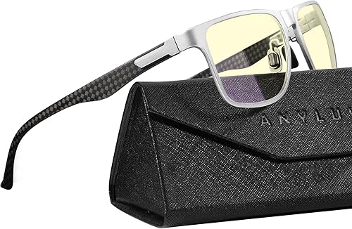 Miniatura 67 de ANYLUV Gafas de bloqueo de luz azul para hombre, gafas de juegos de computadora, ligeras, de metal Al-Mg, protección ocular antifatiga ocular