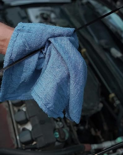 Miniatura 8 de Cotton Shop Towels Blue  Paquete de 150 trapos de limpieza de 14 x 14 pulgadas  Trapos absorbentes y toallas de limpieza multiusos para automóviles,