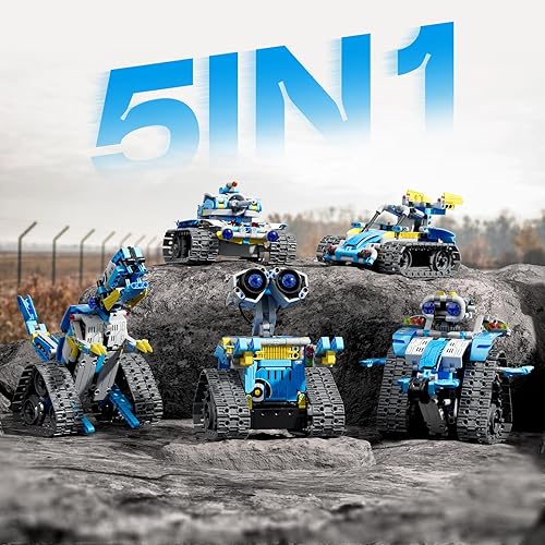 Miniatura 7 de Kit de construcción de robot con control remoto, regalos STEM para niños de 8 a 14 años, juguetes robóticos de codificación técnica para cumpleaños