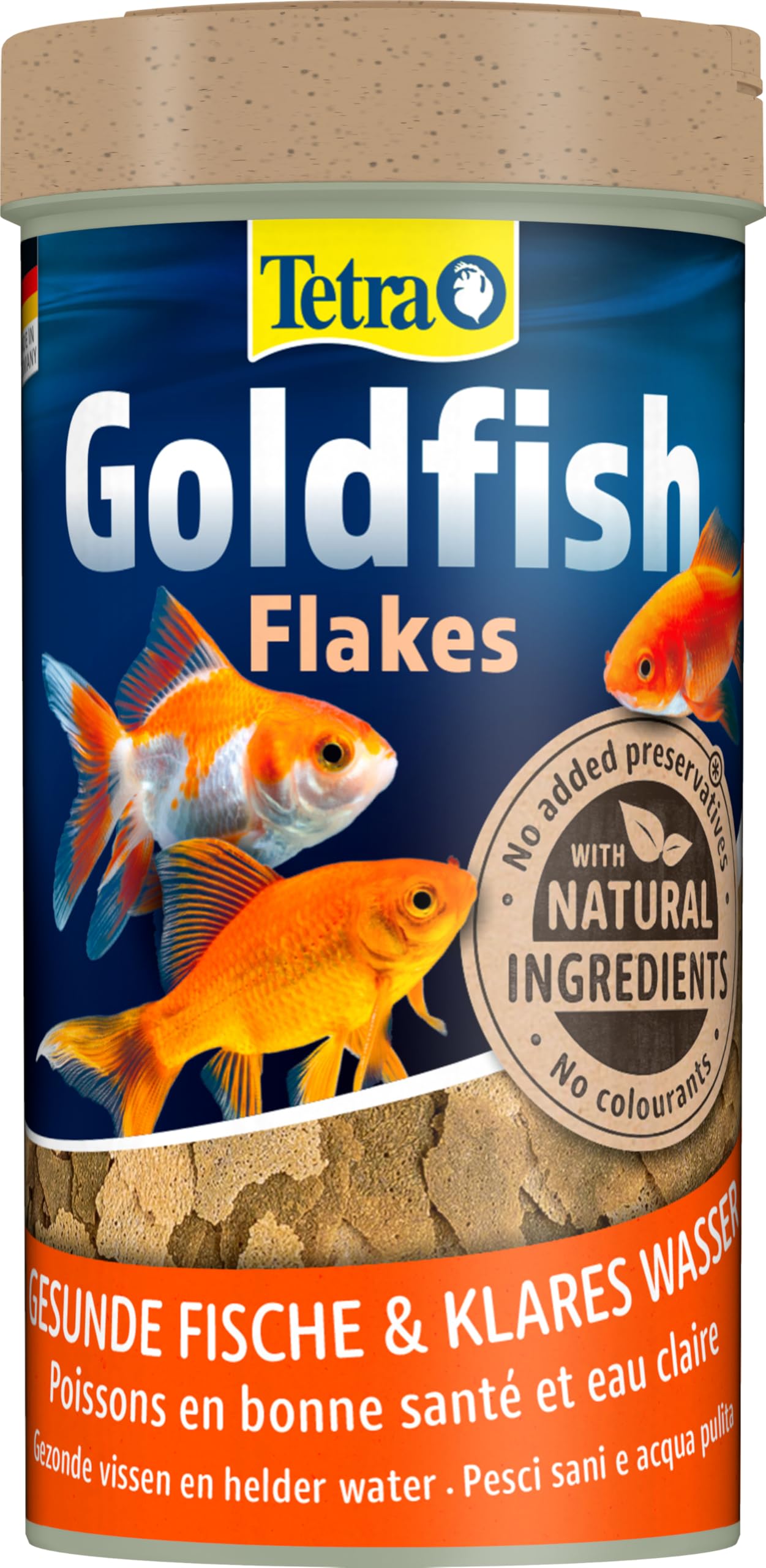 Tetra Goldfish Flakes - Mangime in scaglie per tutti i pesci rossi e altri pesci d'acqua fredda - Lattina da 250 ml