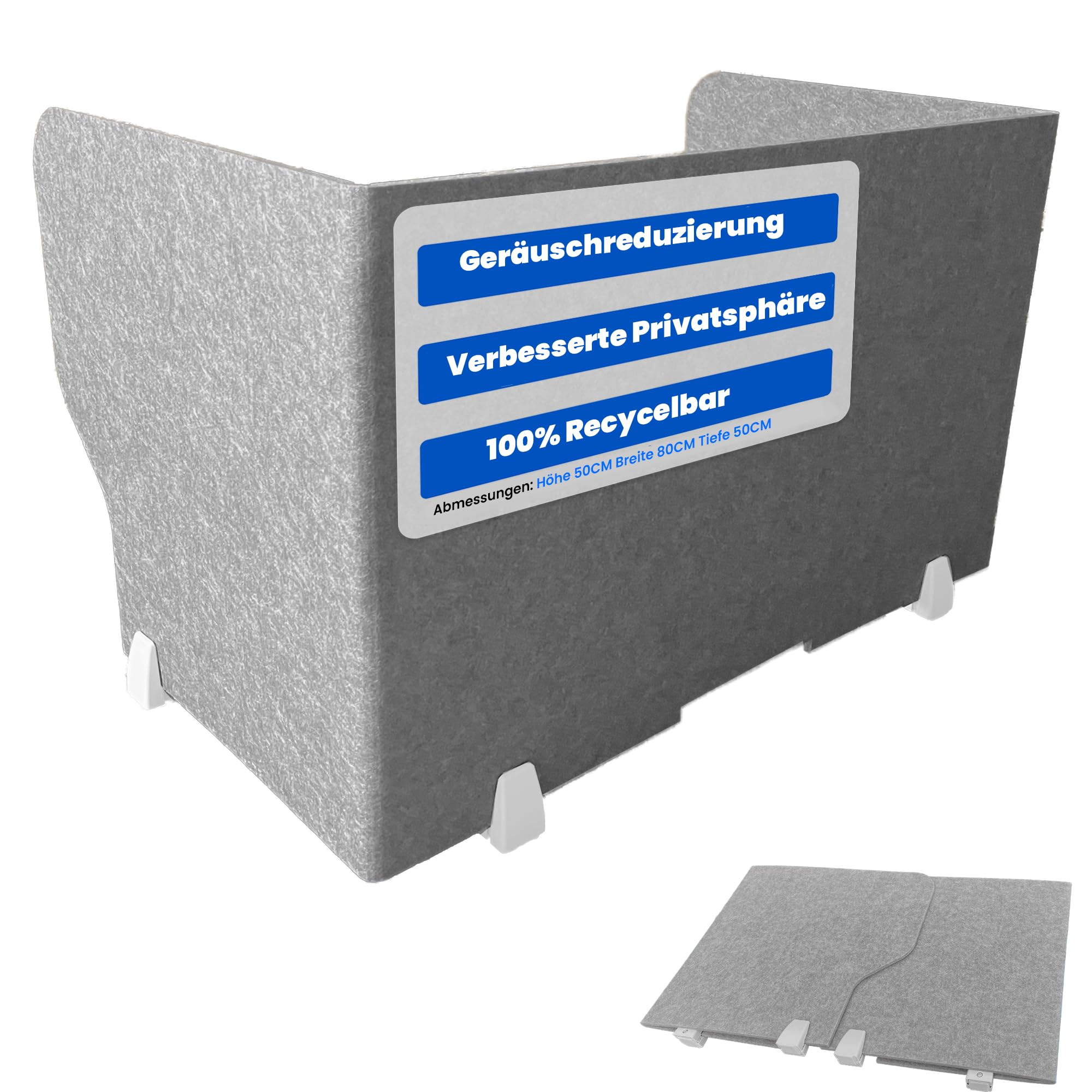 ReFind Faltbarer Schreibtisch-Trennwand Pro – Fodable Sichtschutz und Akustikplatte | Büro-Organizer für Schule oder Büro, Schreibtisch-Trennwand (50 cm x 50 cm x 80 cm)