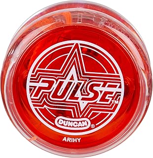 Duncan Toys Pulse LED Light-Up Yo-Yo, Intermediate Level Yo-Yo with Ball Bearing Axle and LED Lights, Clear/Red