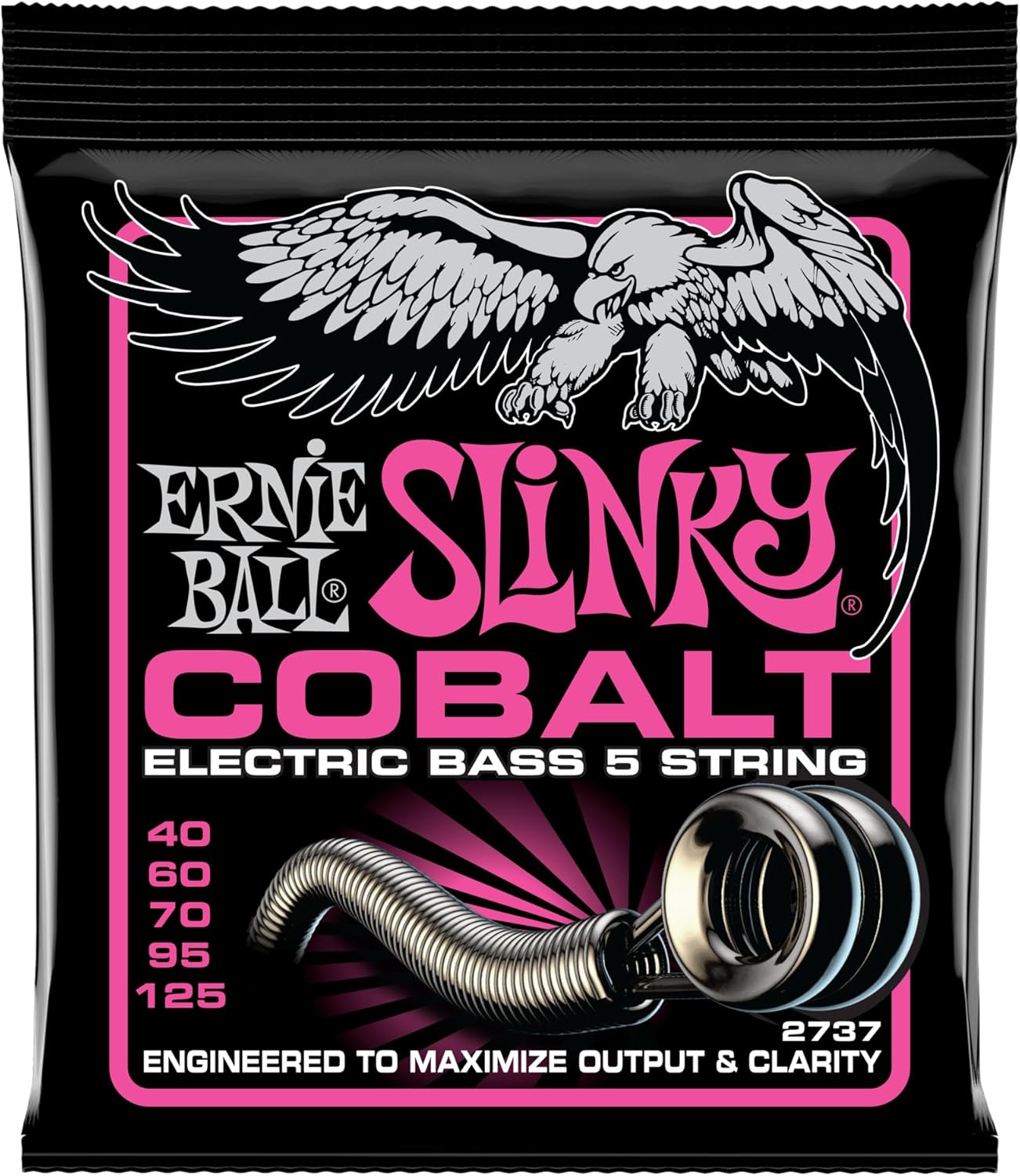 Ernie Ball Super Slinky Cobalt Bass Guitar Strings, 45-100 Gauge (P02734)