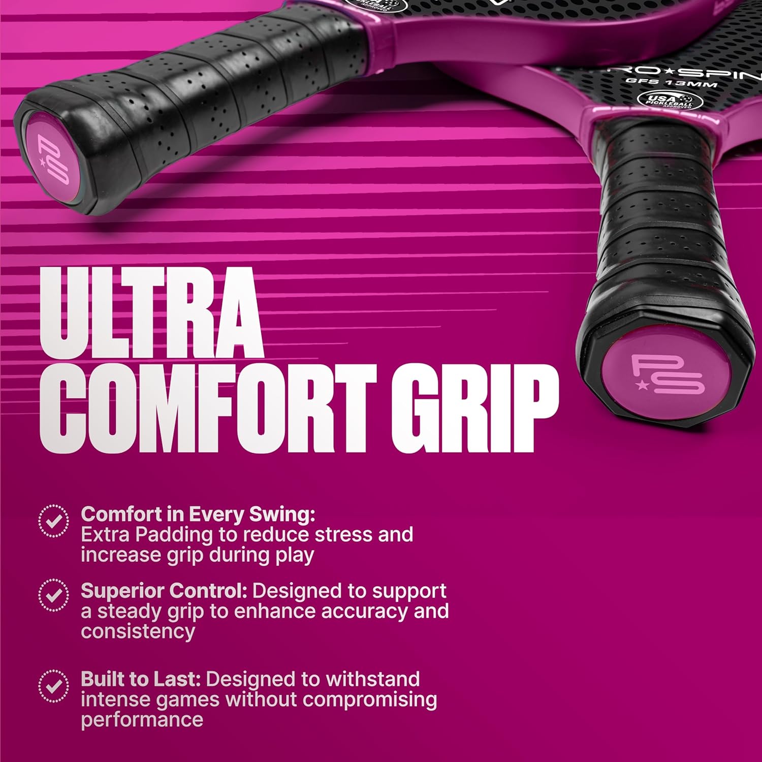 PRO-SPIN Carbon Fiber Pickleball Paddles Set of 2 | Lightweight Pickleball Set with Indoor/Outdoor Balls and Bag – Durable Pickle Ball Paddle Gift for Men, Women & Families - Image 5