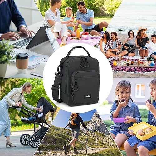 Miniatura 8 de Lonchera aislada con correa ajustable para el hombro, lonchera para mujeres y hombres, lonchera portátil reutilizable para oficina, trabajo, picnic