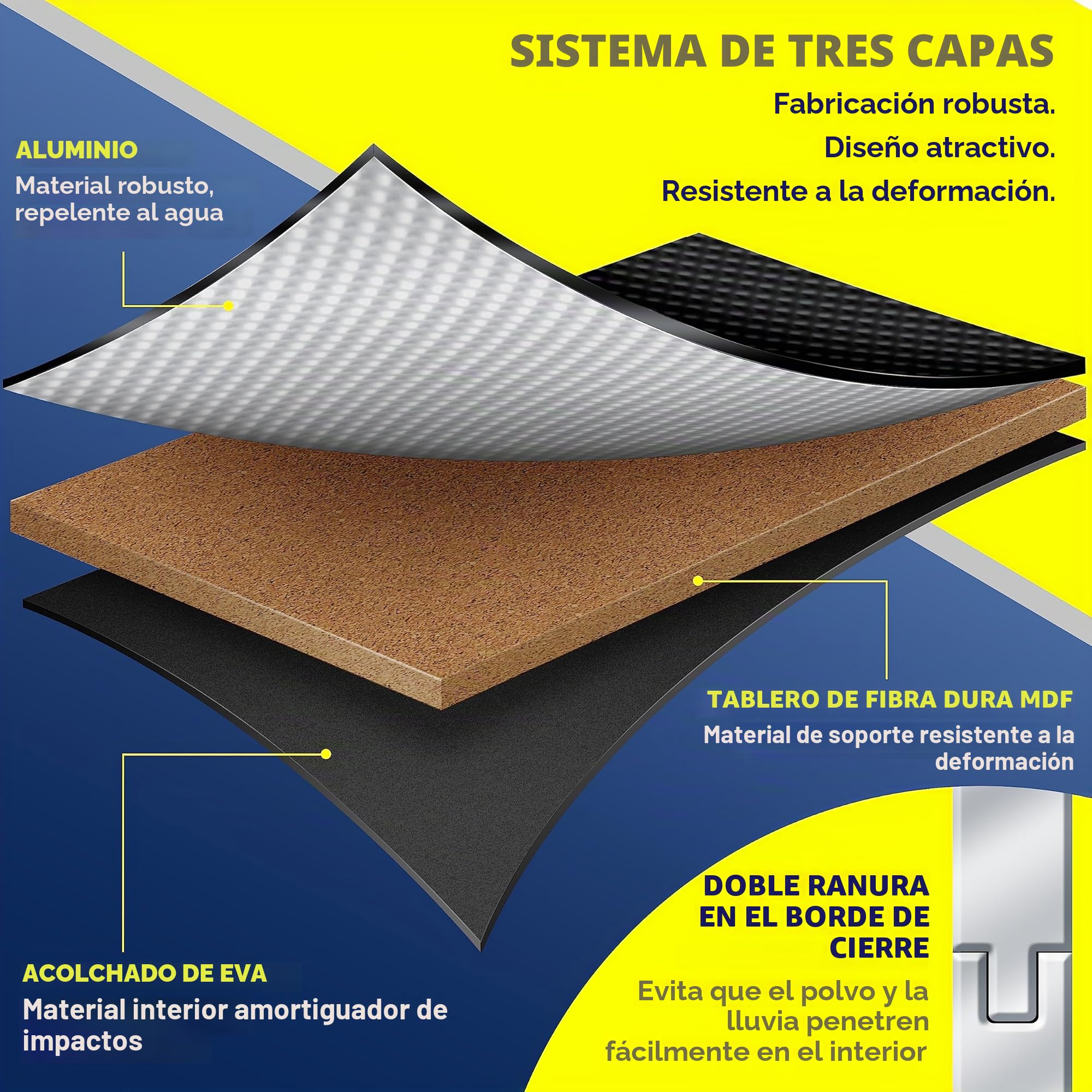 Masko - Juego de 3 cajas de transporte y almacenamiento de aluminio