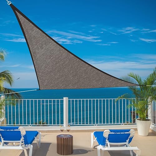 Miniatura 4 de CNCEST Toldo para el sol, cubierta para patio al aire libre, patio trasero, triángulo, para césped, jardín, toldo tipo vela de 20 x 20 x 20 pies,