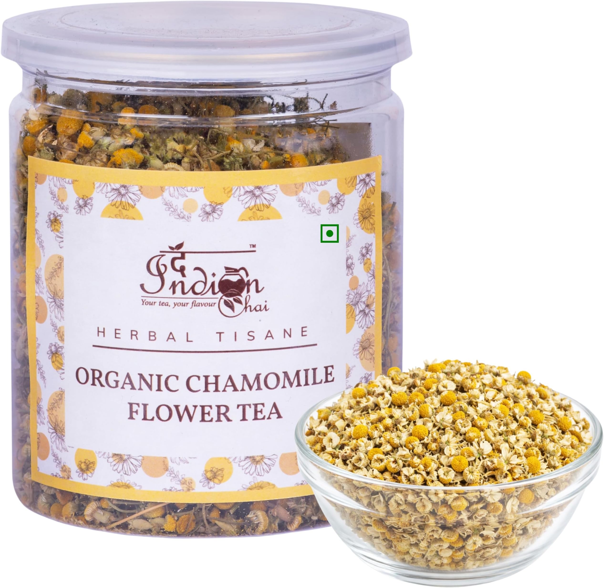 The Indian Chai - Organic Chamomile Flower Tea - 50 Grams | Promotes Relaxation & Supports Rest | Soothes Mind & Calming | Soothing | Caffeine-Free, Natural Flowers | Herbal