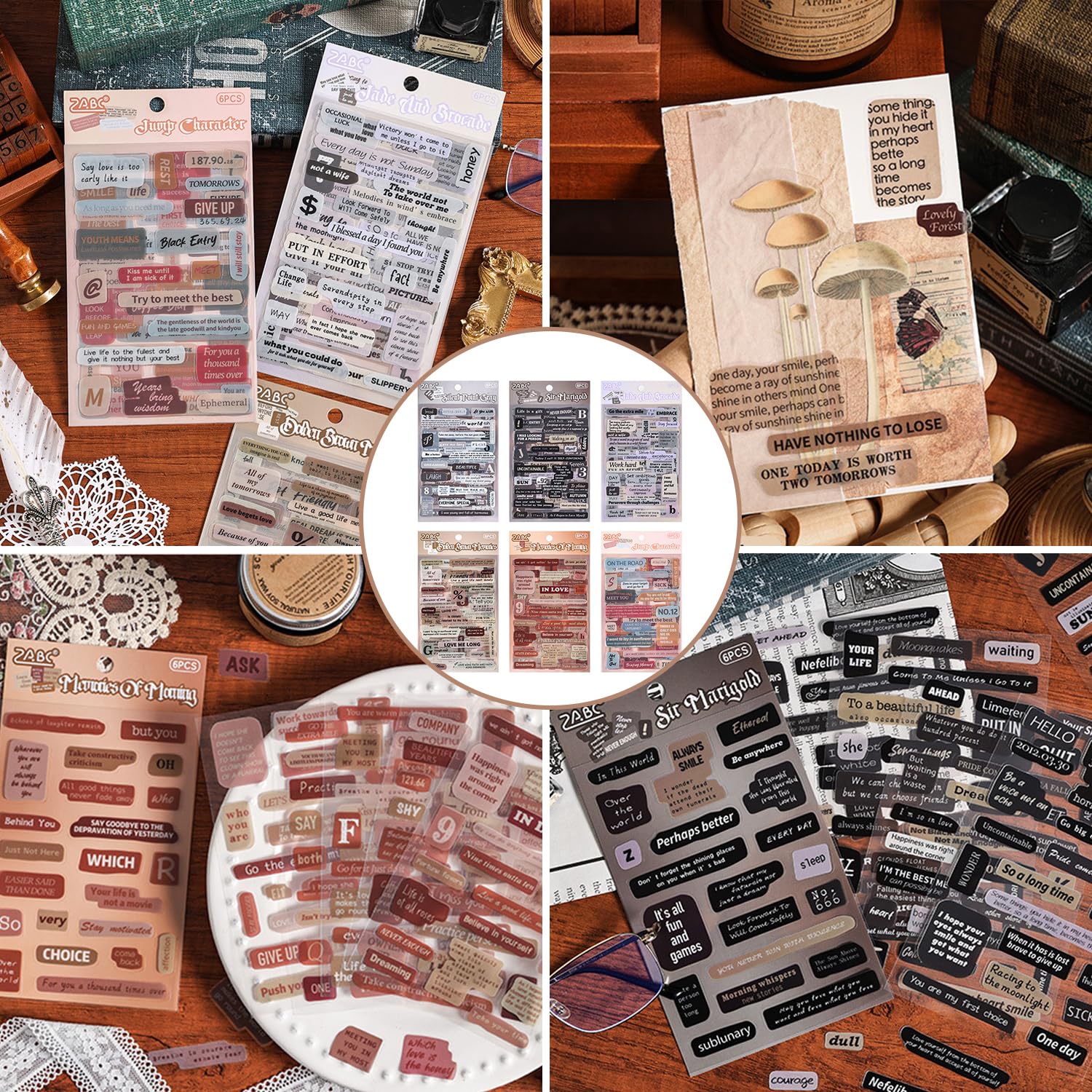 Draupnir Set van vintage scrapbooking stickers en papier, 800 stuks, doe -het-zelf retro journal-benodigdheden, decoratieve sticker- en papierset voor plakboek en bullet journal - verzameling