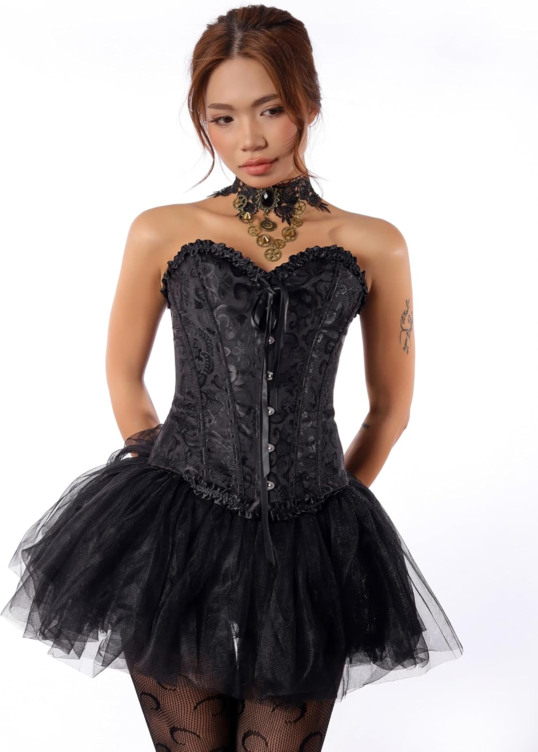 Sacina Gothic Black Steampunk Teardrop Lace Choker, Gothic Vintage Necklace, Goth Jewelry, Halloween Christmas Jewelry Gift for Women - Image 4