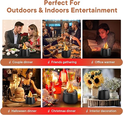 Miniatura 3 de Pozo de fuego de mesa de cerámica, hoguera portátil de etanol, cuenco de fuego, mini hoguera con alcohol para frotar, chimenea, cuenco de fuego de