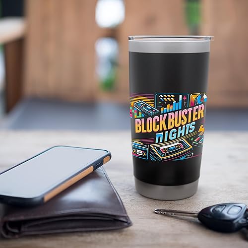 Miniatura 7 de Blockbuster Nights 90s Movie Classics Nostalgic Fun - Vaso aislado de acero inoxidable Negro