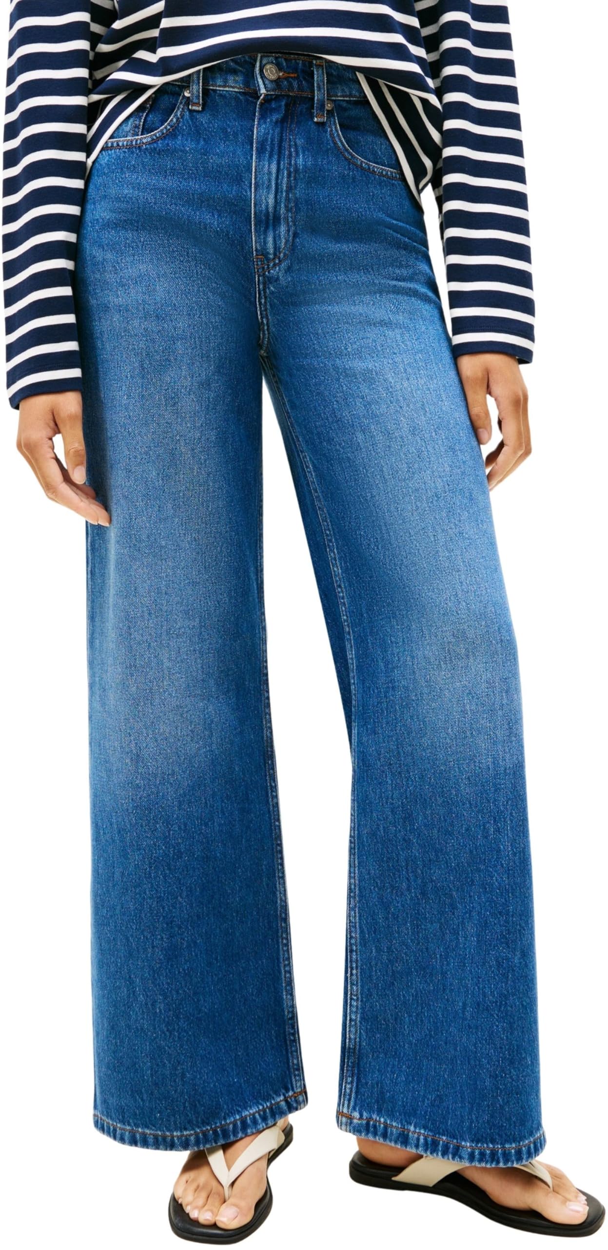 Tommy Hilfiger Women's Flo High Waist Wide Leg Jeans, Blue (Flo), 30W/30L
