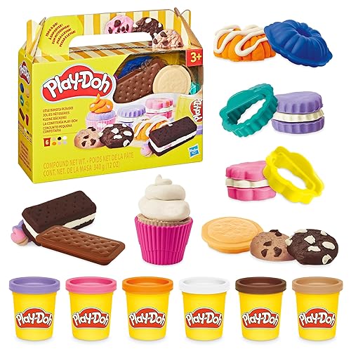 Play-Doh Little Bakery Playset, Play Kitchen Toys, Sweet Treat Set,
