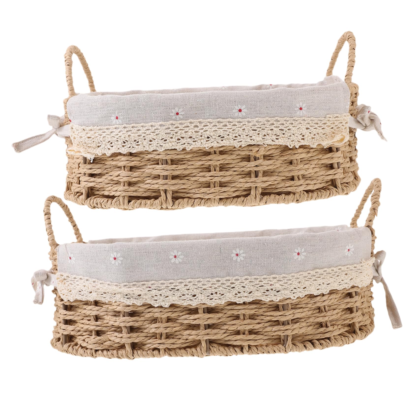 Panier tissé avec doublure parfait pour un rangement de bureau